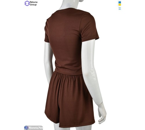 Жіночий костюм на літо (4 шт. р.сетка 42-48) коричневий  "Raluka"