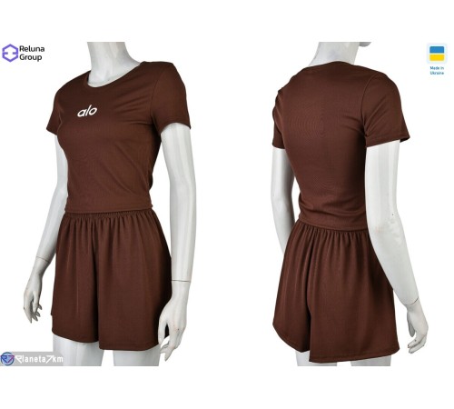 Жіночий костюм на літо (4 шт. р.сетка 42-48) коричневий  "Raluka"