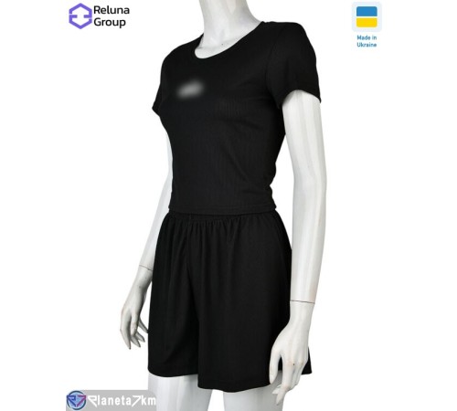 Жіночий костюм на літо (4 шт. р.сетка 42-48) чорний  "Raluka"