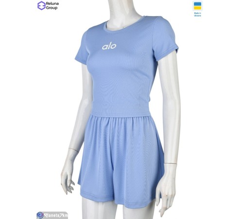 Жіночий костюм на літо (4 шт. р.сетка 42-48) блакитний  "Raluka"