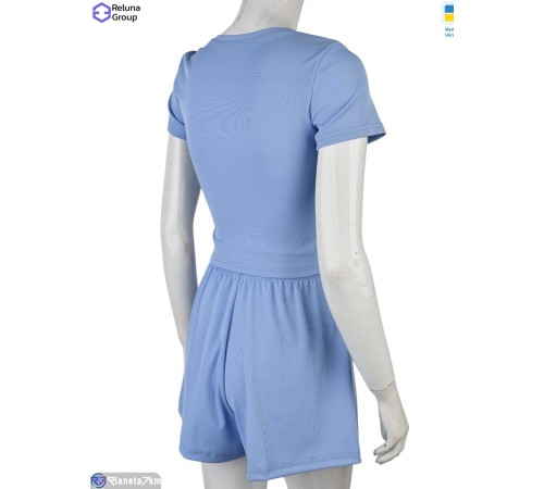 Жіночий костюм на літо (4 шт. р.сетка 42-48) блакитний  "Raluka"