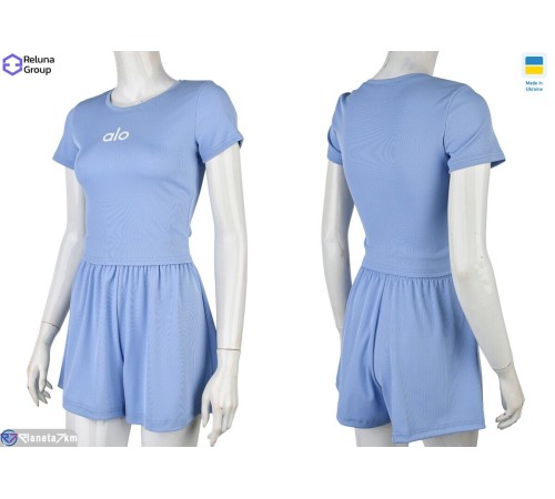 Жіночий костюм на літо (4 шт. р.сетка 42-48) блакитний  "Raluka"