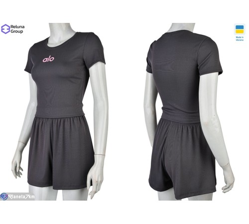 Жіночий костюм на літо (4 шт. р.сетка 42-48) сірий  "Raluka"