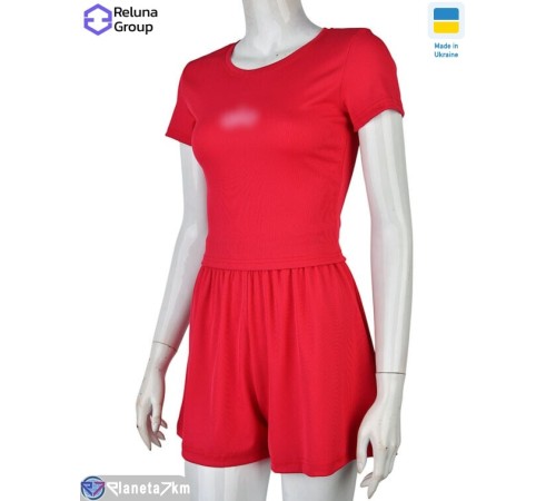 Жіночий костюм на літо (4 шт. р.сетка 42-48) рожевий  "Raluka"