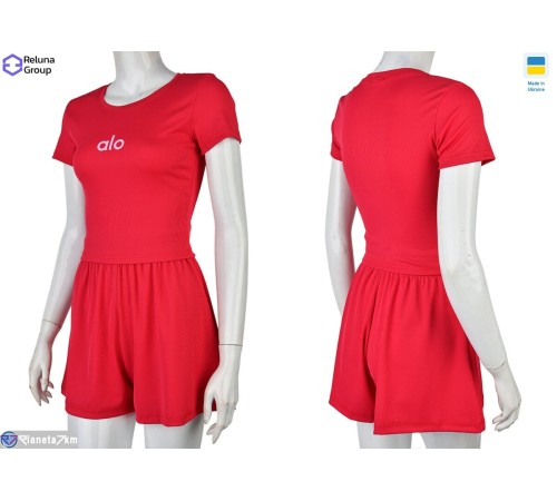 Жіночий костюм на літо (4 шт. р.сетка 42-48) рожевий  "Raluka"