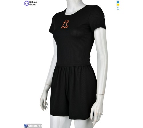 Жіночий костюм на літо (4 шт. р.сетка 42-48) чорний  "Raluka"