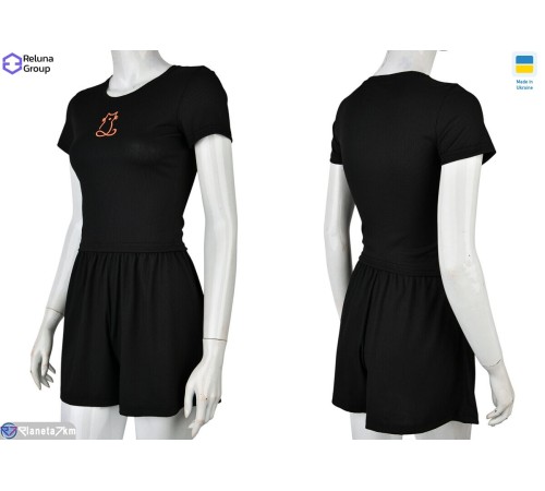 Жіночий костюм на літо (4 шт. р.сетка 42-48) чорний  "Raluka"