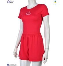 Жіночий костюм на літо (4 шт. р.сетка 42-48) рожевий  "Raluka"