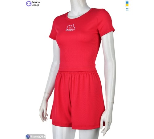 Жіночий костюм на літо (4 шт. р.сетка 42-48) рожевий  "Raluka"