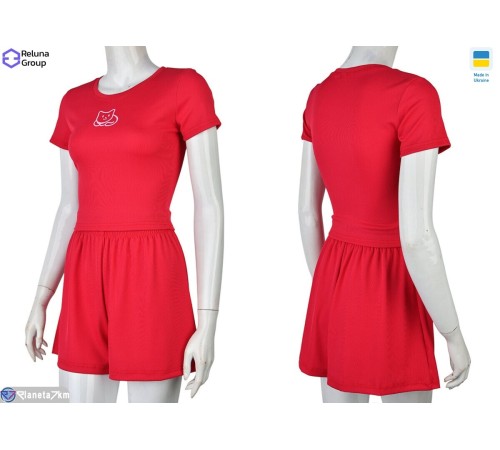 Жіночий костюм на літо (4 шт. р.сетка 42-48) рожевий  "Raluka"