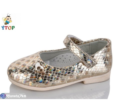 Дитячі туфлі на весну/осінь (7 пар р.22-26) золотий  "Y.Top"