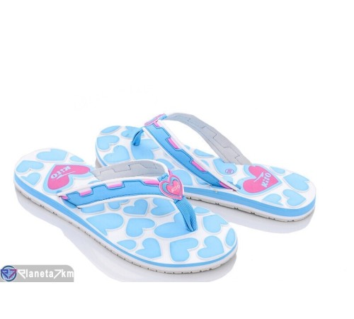 Шлепки жіночі на літо (12 пар р.36-39) блакитний  "Kalabok"