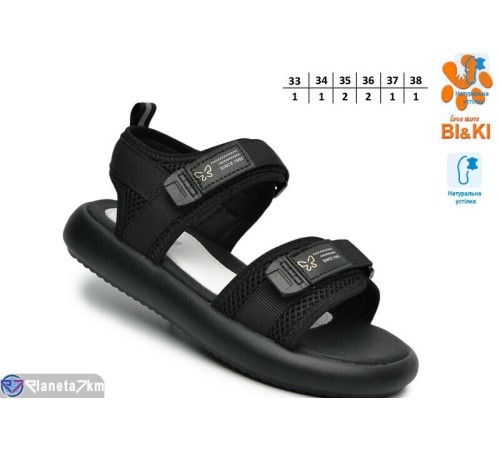 Дитячі босоніжки на літо (8 пар р.33-38) чорний  "TOMMY"