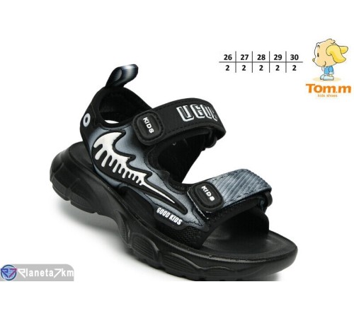 Сандалі дитячі на літо (10 пар р.26-30) чорний  "TOMMY"