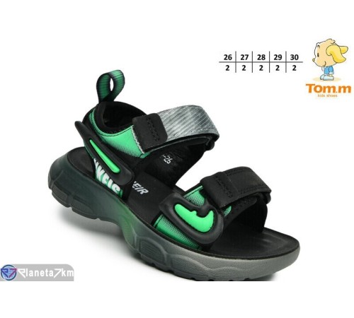 Сандалі дитячі на літо (10 пар р.26-30) зелений  "TOMMY"