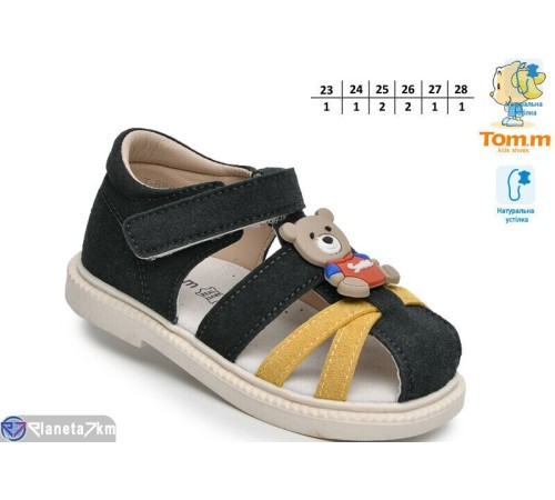 Дитячі босоніжки на літо (8 пар р.23-28) чорний  "TOMMY"