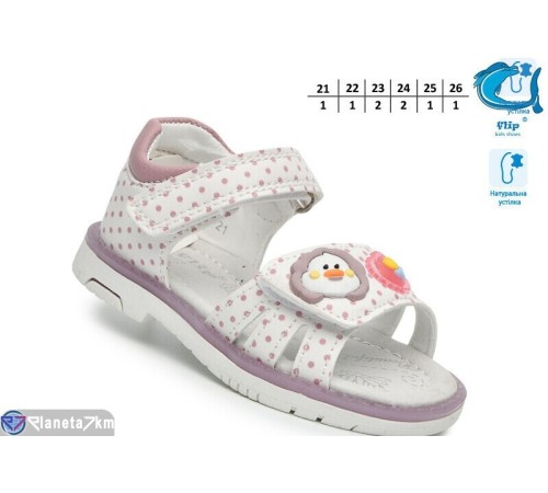 Дитячі босоніжки на літо (8 пар р.21-26) білий  "TOMMY"
