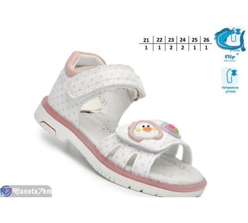 Дитячі босоніжки на літо (8 пар р.21-26) білий  "TOMMY"