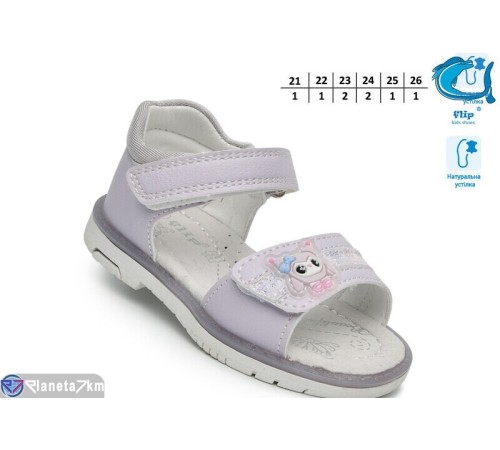 Дитячі босоніжки на літо (8 пар р.21-26) фіолетовий  "TOMMY"