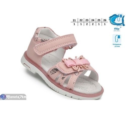 Дитячі босоніжки на літо (8 пар р.21-26) рожевий  "TOMMY"