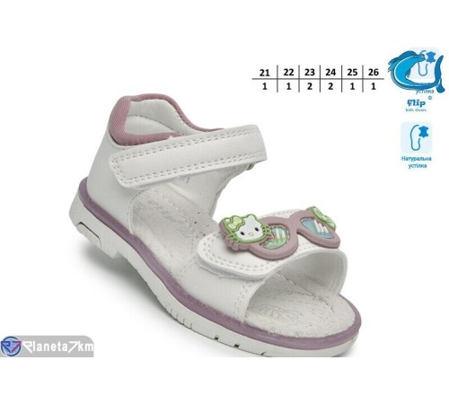 Дитячі босоніжки на літо (8 пар р.21-26) білий  "TOMMY"