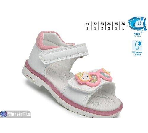 Дитячі босоніжки на літо (8 пар р.21-26) білий  "TOMMY"