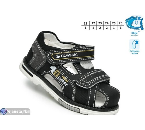 Сандалі дитячі на літо (8 пар р.21-26) чорний  "TOMMY"