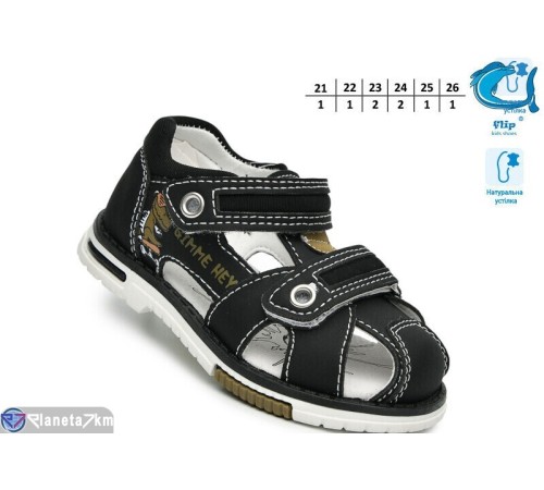 Сандалі дитячі на літо (8 пар р.21-26) чорний  "TOMMY"