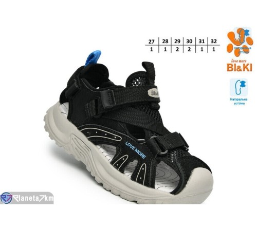 Сандалі дитячі на літо (8 пар р.27-32) чорний  "TOMMY"