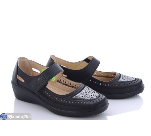 Туфлі жіночі на літо (8 пар р.37-42) чорний  "Terona"