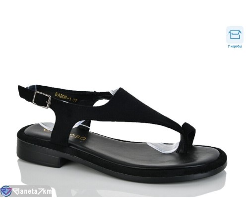 Босоніжки жіночі на літо (8 пар р.36-41) чорний  "Belossa"