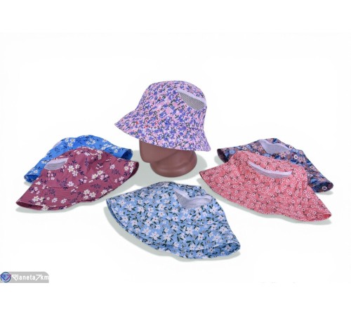 Панама жіноча на літо (5 шт. р.сетка One size) мікс  "CAROLLA"