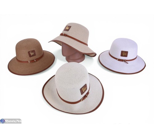 Капелюх жіночий на літо (5 шт. р.сетка 56-58) мікс  "CAROLLA"