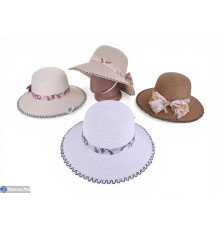 Капелюх жіночий на літо (5 шт. р.сетка 56-58) мікс  "CAROLLA"