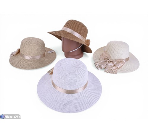 Капелюх жіночий на літо (5 шт. р.сетка 56-58) мікс  "CAROLLA"