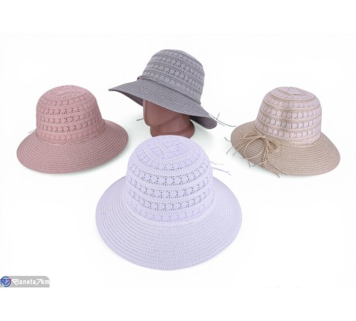 Капелюх жіночий на літо (5 шт. р.сетка 56-58) мікс  "CAROLLA"
