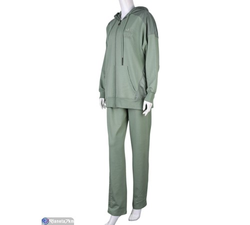 Спортивний костюм жіночий на весну/осінь (4 шт. р.сетка L-3XL) зелений  "DOMINGO"