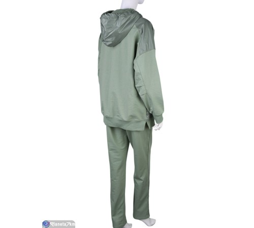 Спортивний костюм жіночий на весну/осінь (4 шт. р.сетка L-3XL) зелений  "DOMINGO"