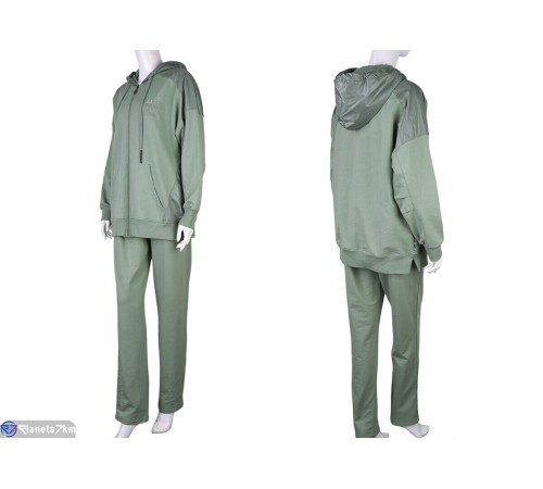 Спортивний костюм жіночий на весну/осінь (4 шт. р.сетка L-3XL) зелений  "DOMINGO"