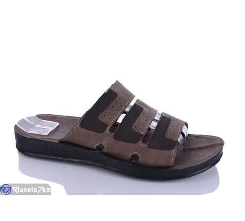 Шлепки чоловічі на літо (6 пар р.40-45) коричневий  "Taffi"