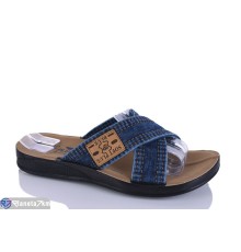 Шлепки чоловічі на літо (6 пар р.40-45) синій  "Taffi"