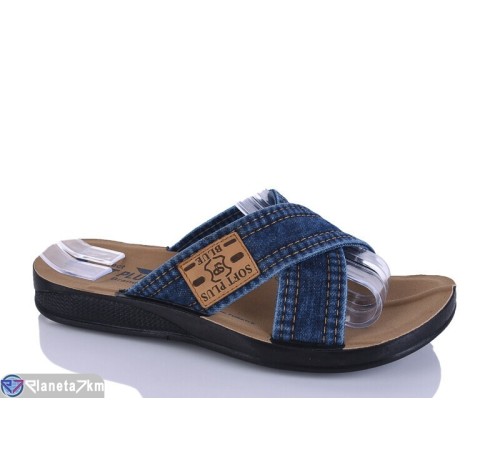 Шлепки чоловічі на літо (6 пар р.40-45) синій  "Taffi"