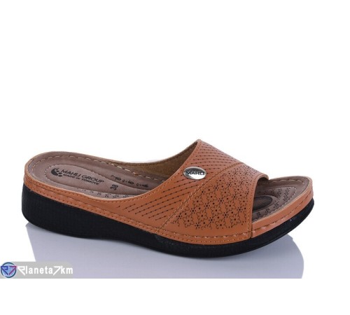 Шлепки жіночі на літо (6 пар р.37-41) коричневий  "SALIVAN"