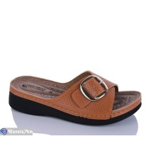 Шлепки жіночі на літо (6 пар р.37-41) коричневий  "SALIVAN"