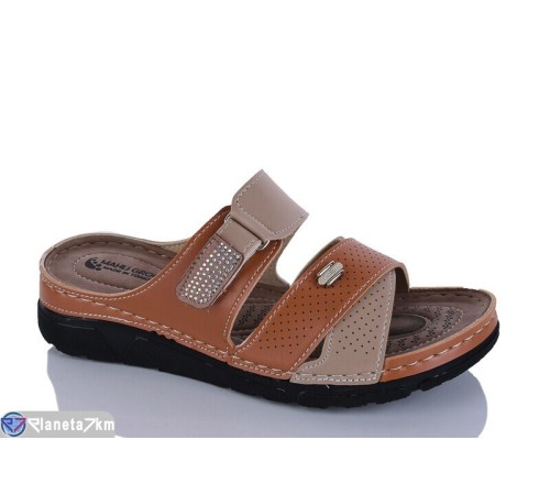 Шлепки жіночі на літо (6 пар р.37-41) коричневий  "SALIVAN"