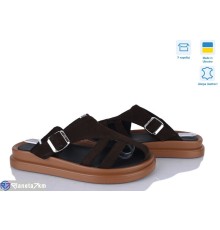 Шлепки жіночі на літо (6 пар р.36-40) коричневий  "Linda"