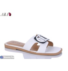 Шлепки жіночі на літо (8 пар р.36-41) білий  "Aba"