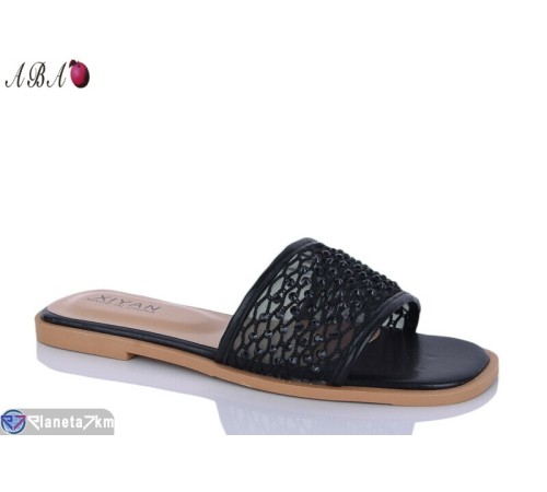 Шлепки жіночі на літо (8 пар р.36-41) чорний  "Aba"