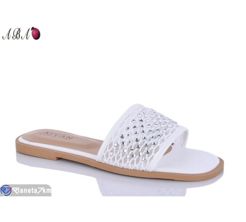 Шлепки жіночі на літо (8 пар р.36-41) білий  "Aba"