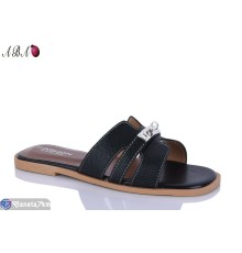 Шлепки жіночі на літо (8 пар р.36-41) чорний  "Aba"